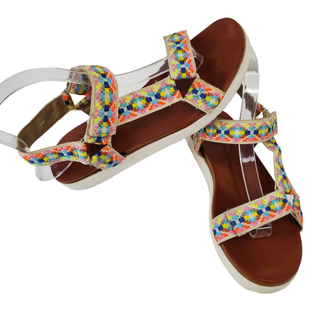 Jellypop Quest Sandals Lightweight Tribal Southwestern Outdoor Multicolor Sz 7.5